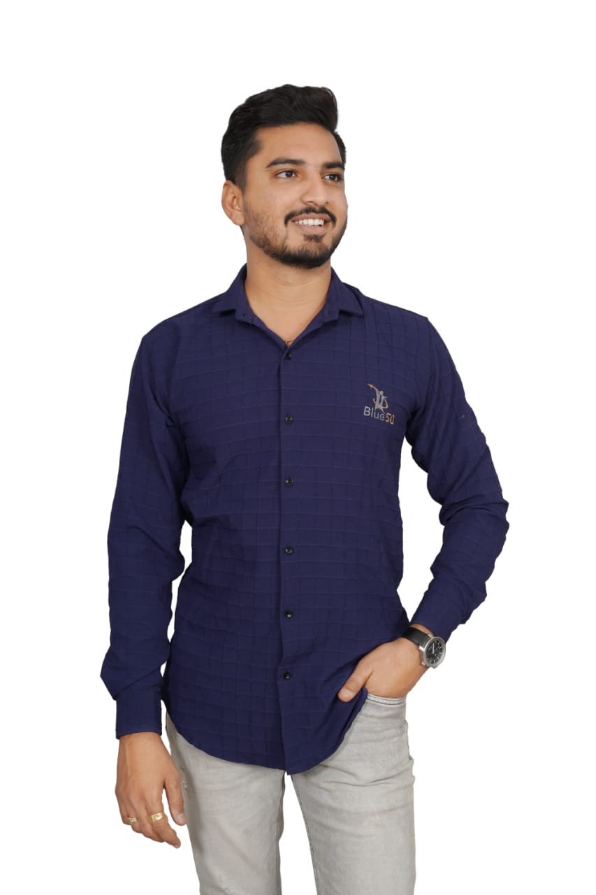 blue50 popcorn Blue colour shirt  full sleeve
