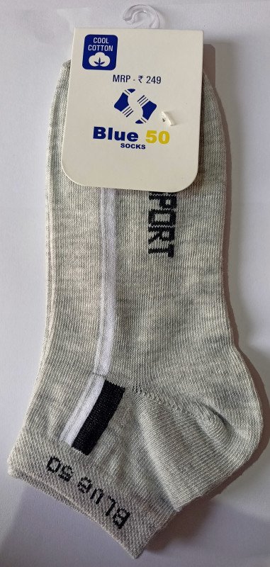 Blue50 Classic Cotton Grey Colour Sport Socks