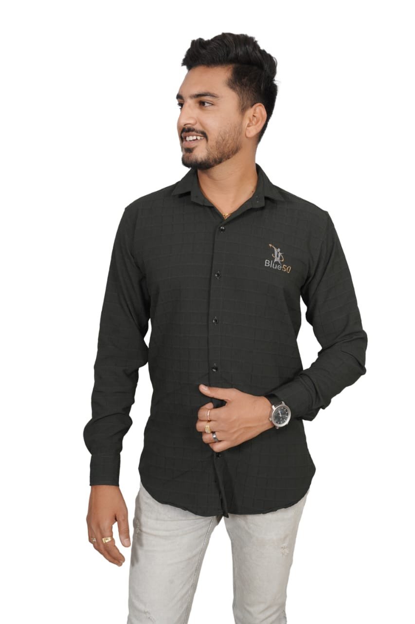 blue50 popcorn Black colour shirt full sleeve