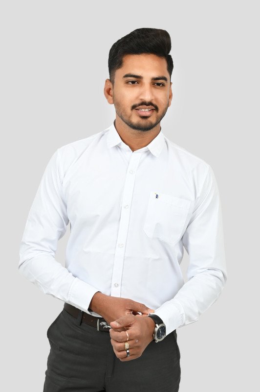 Blue50 White colour  shirt  full sleev